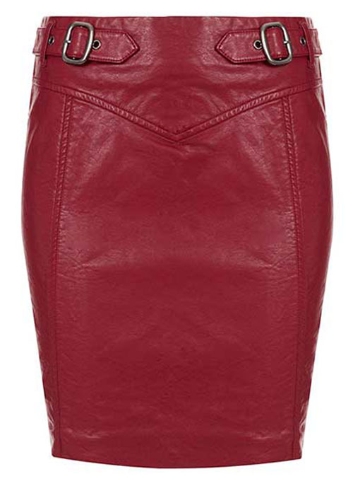 Belted Leather Skirt - # 155 - Click Image to Close