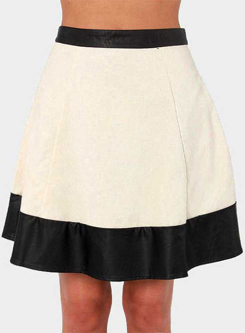 Bi Color Stripe Leather Skirt - # 405 - Click Image to Close