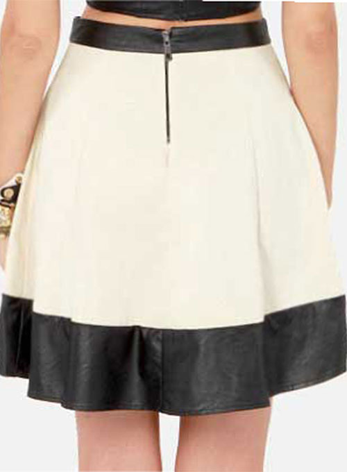 Bi Color Stripe Leather Skirt - # 405 - Click Image to Close