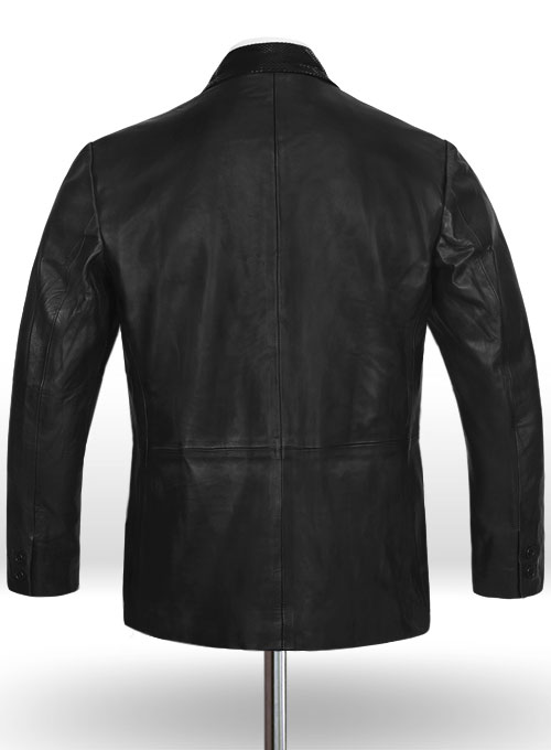 Black Hampton Leather Blazer - Click Image to Close