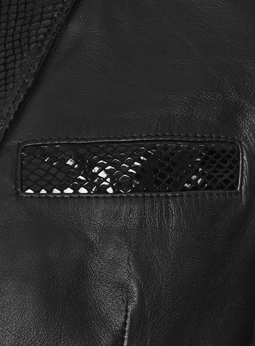 Black Hampton Leather Blazer - Click Image to Close