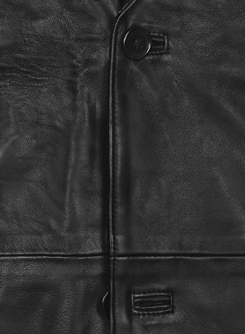Black Hampton Leather Blazer - Click Image to Close