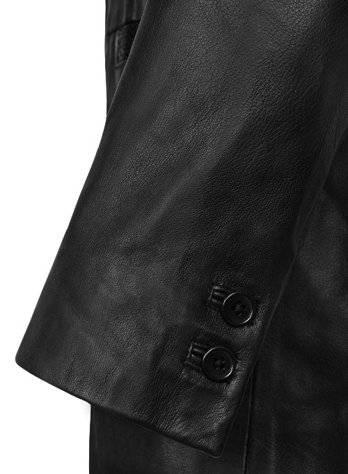 Black Hampton Leather Blazer - Click Image to Close