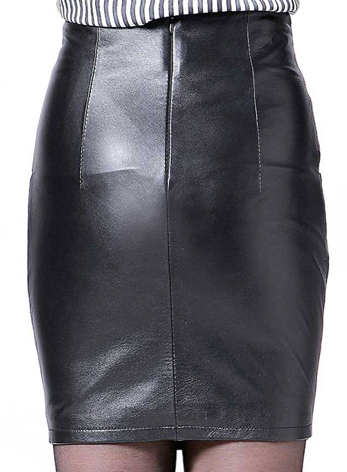 Bow Front Leather Skirt - # 412 - Click Image to Close