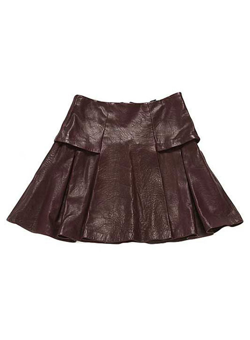 Box Pleat Leather Skirt - # 159 - Click Image to Close
