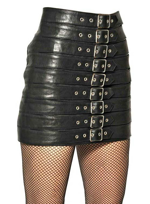 Buckled Up Leather Skirt - # 439 - Click Image to Close