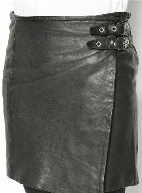 Buckled Wrap Leather Skirt - # 467 - Click Image to Close