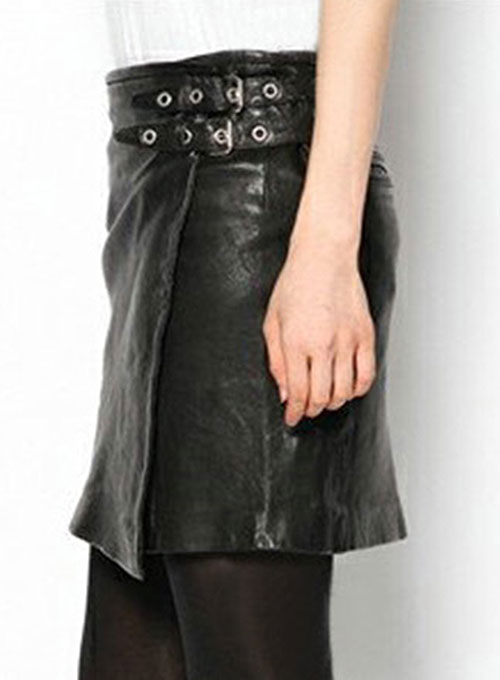 Buckled Wrap Leather Skirt - # 467 - Click Image to Close