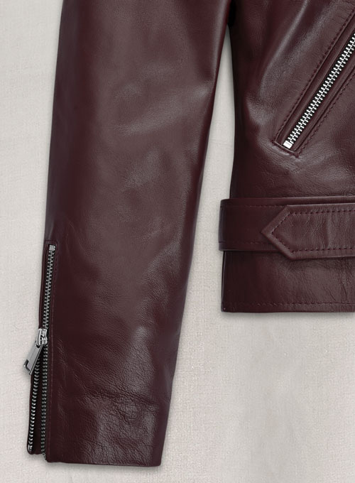 Burgundy Emilia Clarke Last Christmas Leather Jacket