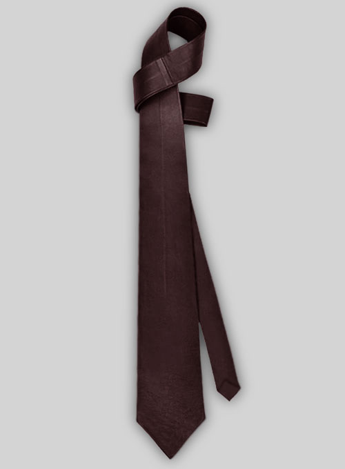 Burgundy Leather Tie - Click Image to Close