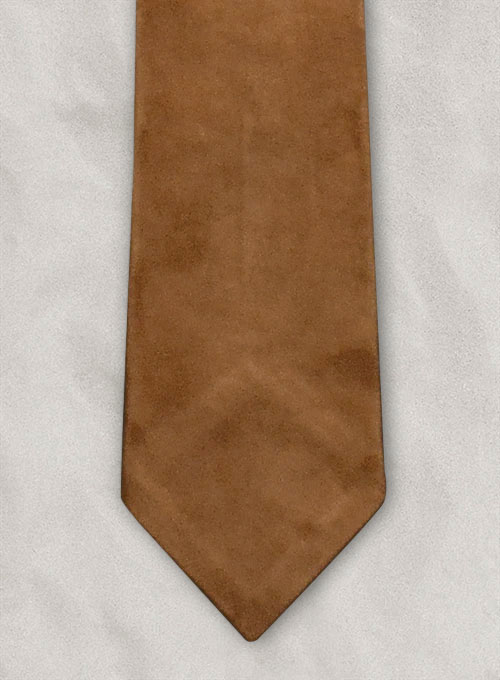 Caramel Brown Suede Tie