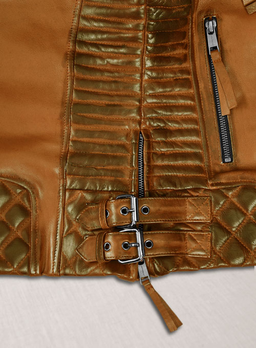 Charlotte Burnt Mustard Leather Jacket