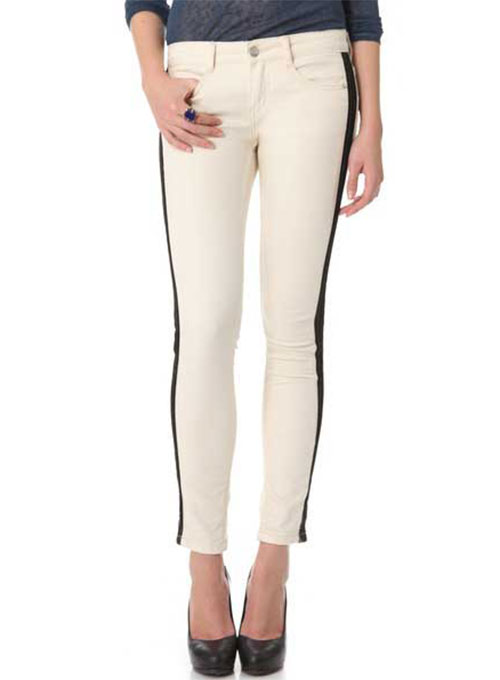 ComboStripe Leather Jeans - Click Image to Close