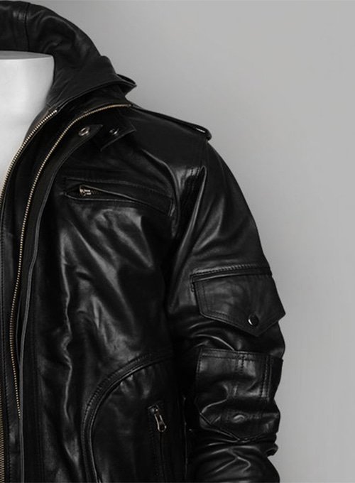 Demon Hooded Leather Jacket - Click Image to Close