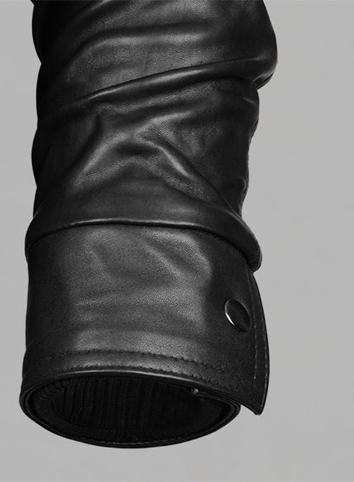 Demon Hooded Leather Jacket - Click Image to Close