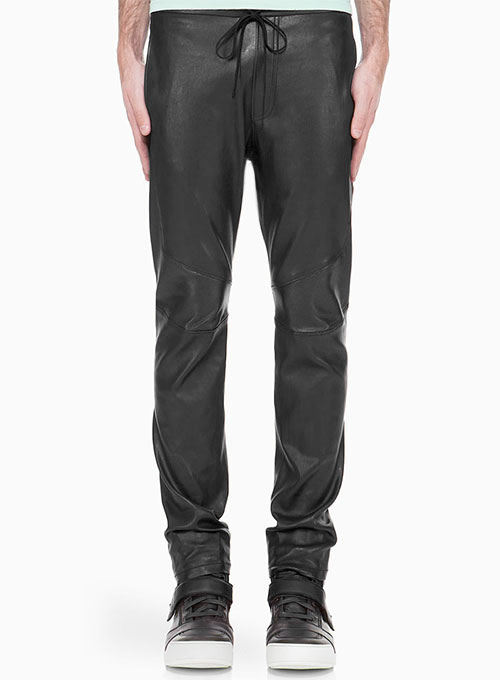 Drawstring Designer Leather Pants - Click Image to Close