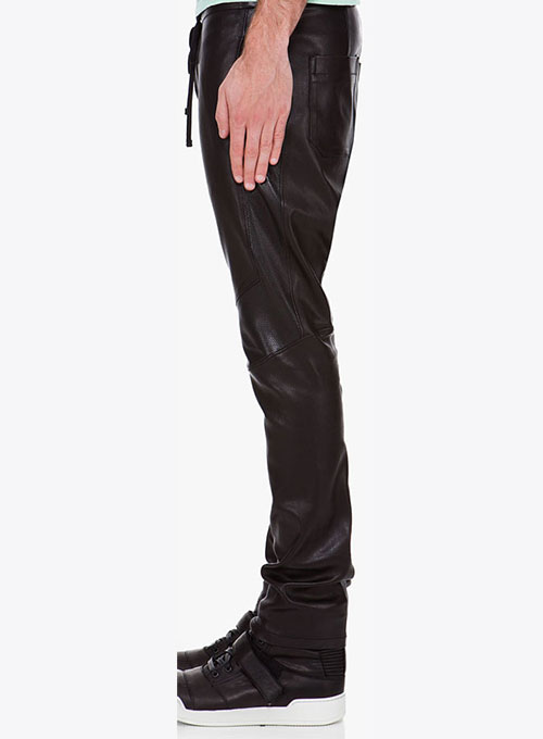 Drawstring Designer Leather Pants - Click Image to Close