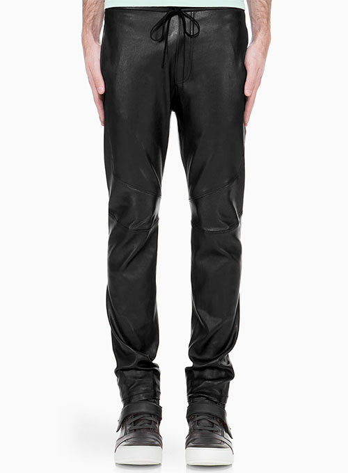 Drawstring Designer Leather Pants