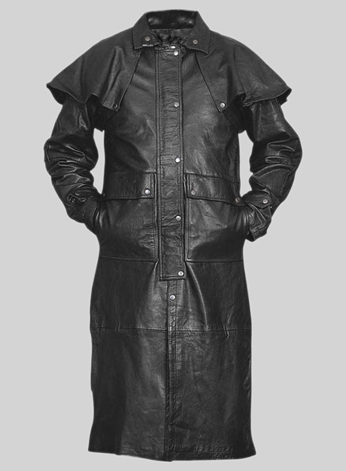 Leather Duster with Cape - Click Image to Close