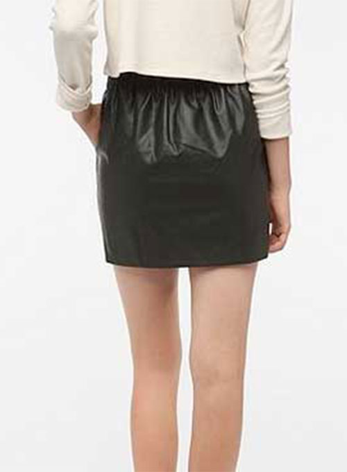 Leather Skirt With Elastic Waist - Click Image to Close