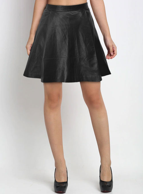 Flounced Leather Skirt - # 141 - Click Image to Close