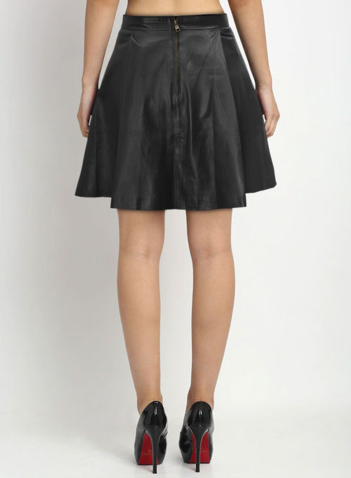 Flounced Leather Skirt - # 141