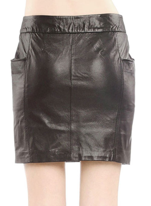 Fluted Leather Skirt - # 164 - Click Image to Close