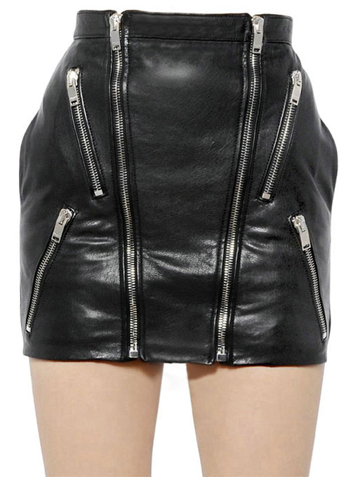 Foster Zip Leather Skirt - # 470 - Click Image to Close