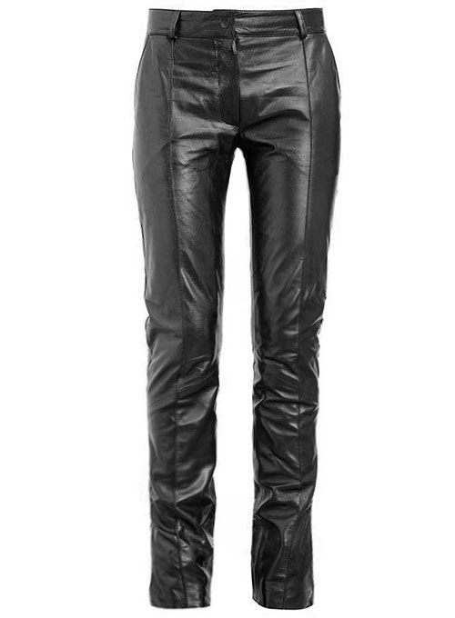 Front Crease Leather Pants - Click Image to Close