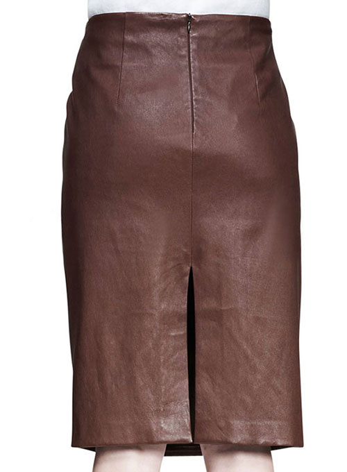 Front Ribbed Leather Skirt - # 489 - Click Image to Close