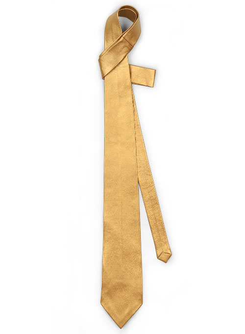Golden Leather Tie - Click Image to Close