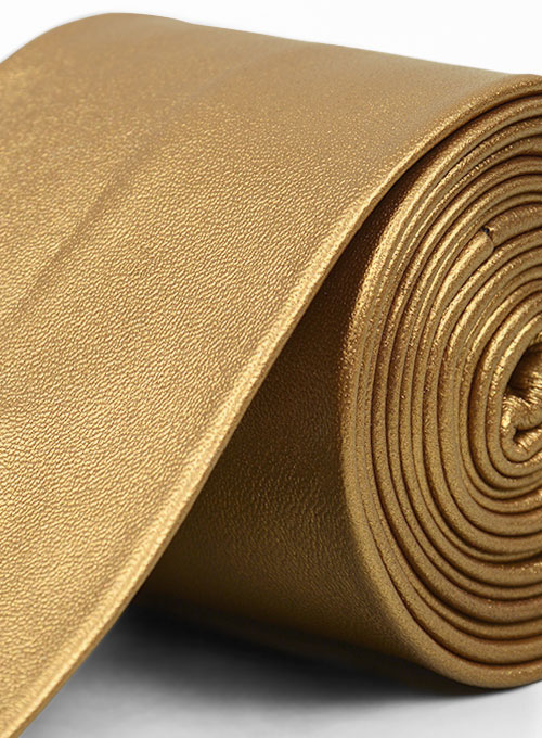 Golden Leather Tie - Click Image to Close