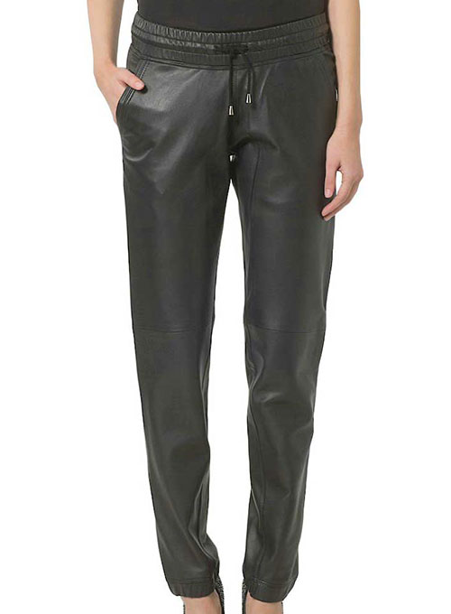 Gym Drawstring Leather Pants - Click Image to Close