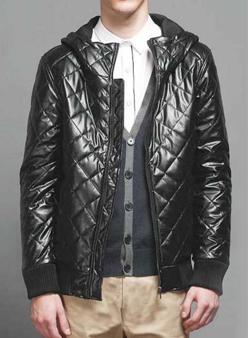 Hooded Leather Jacket # 627 - Click Image to Close
