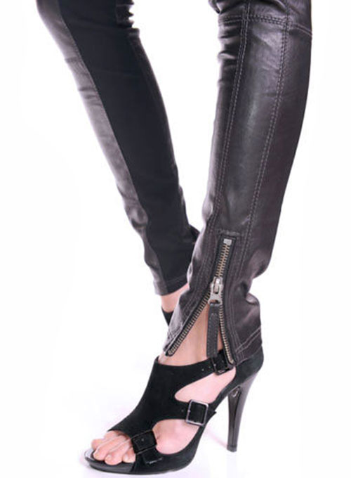 Leather  Biker Jeans - Style #502