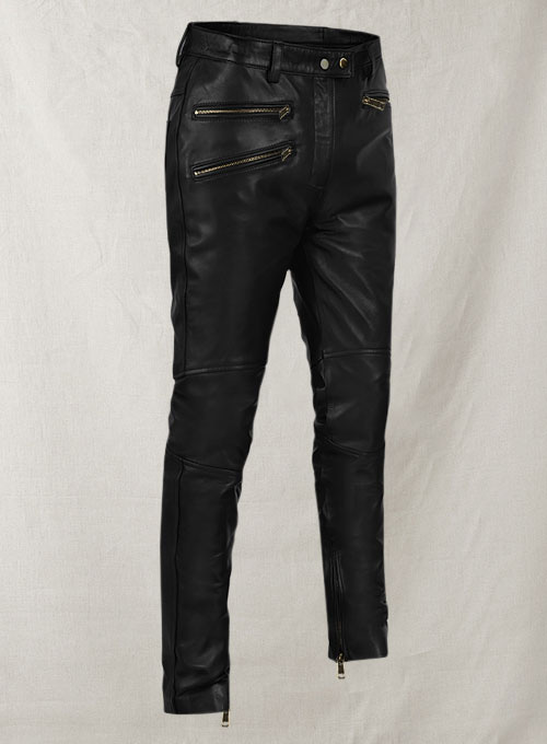 Leather  Biker Jeans - Style #503