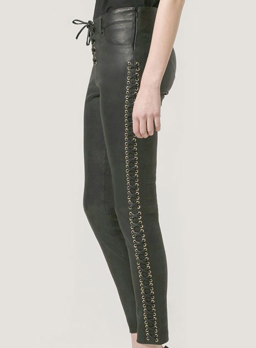 Laced Leather Pants - Click Image to Close