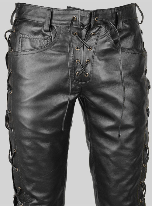Laced Leather Pants - Style # 515 - Click Image to Close
