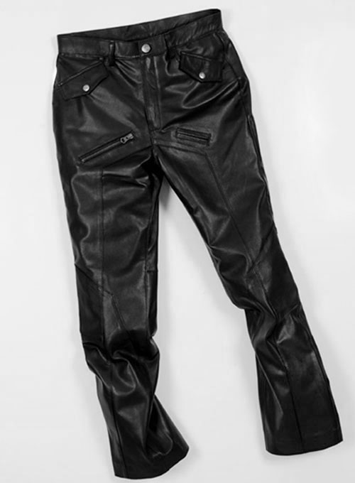 Leather Cargo Jeans - Style 01-2 - Click Image to Close