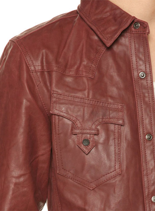 Leather Shirt Jacket #129 - Click Image to Close