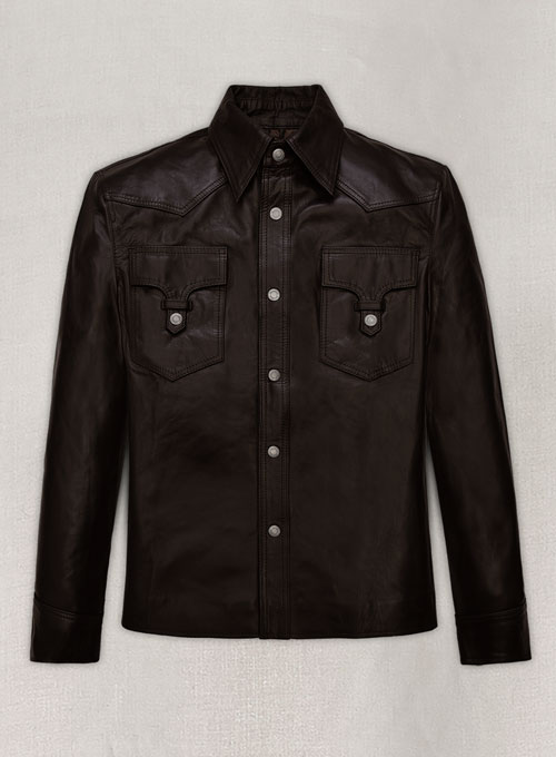 Leather Shirt Jacket #129 - Click Image to Close