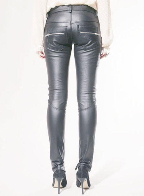 Leather  Biker Jeans - Style #506