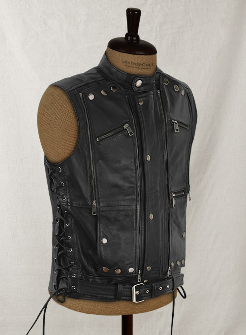 Leather Biker Vest # 333