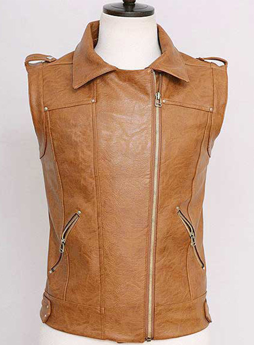 Leather Biker Vest # 316 - Click Image to Close