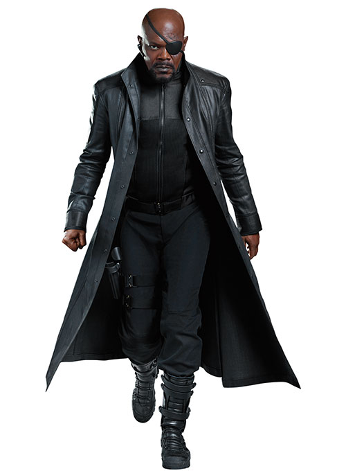 The Avengers Nick Fury Leather Trench Coat - Click Image to Close