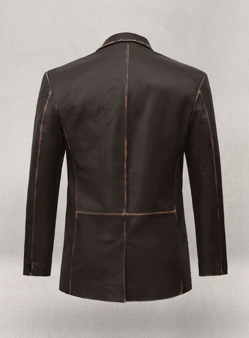 Rubbed Brown Medieval Leather Blazer