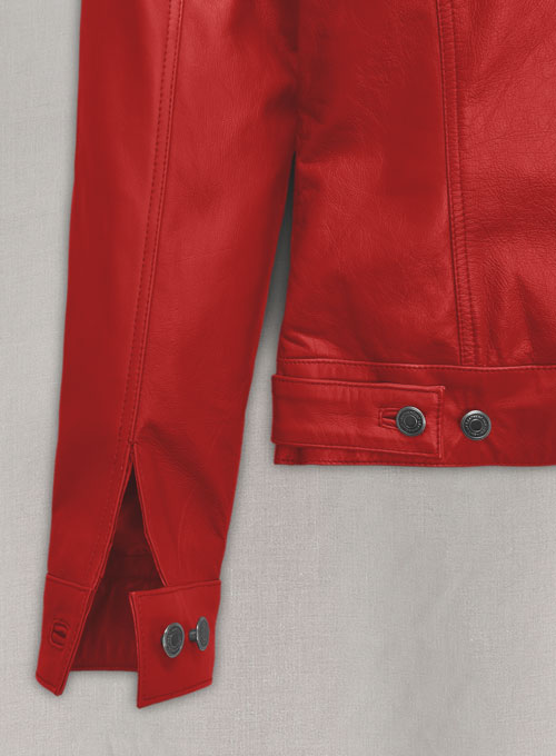 Red Leather Trucker Jacket