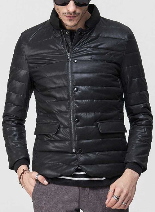 Retro Quilted Leather Jacket # 628 - Click Image to Close