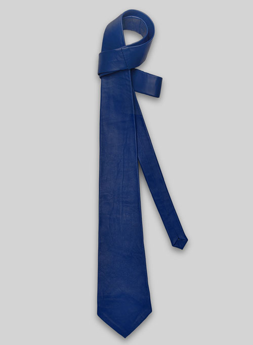 Rich Blue Leather Tie