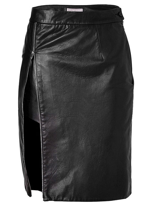 Scalloped Leather Skirt - # 476 - Click Image to Close